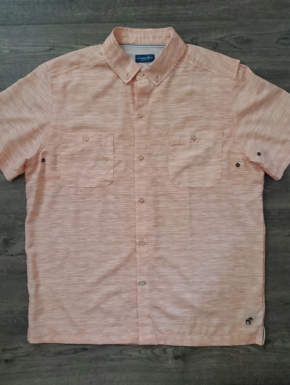 Caribbean Joe Peach Short-Sleeve Button-Down Shirt